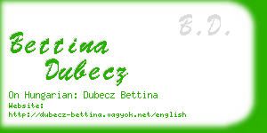 bettina dubecz business card